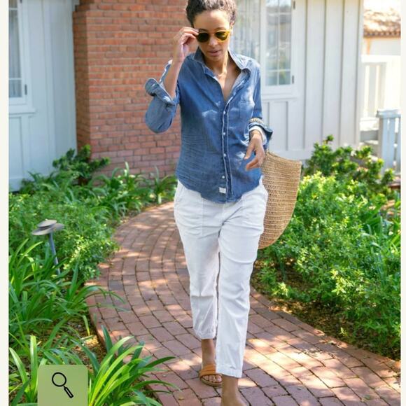 Frank & Eileen JAMESON white Utility Jogger, Italian Performance Linen, Size 2 - Picture 16 of 16